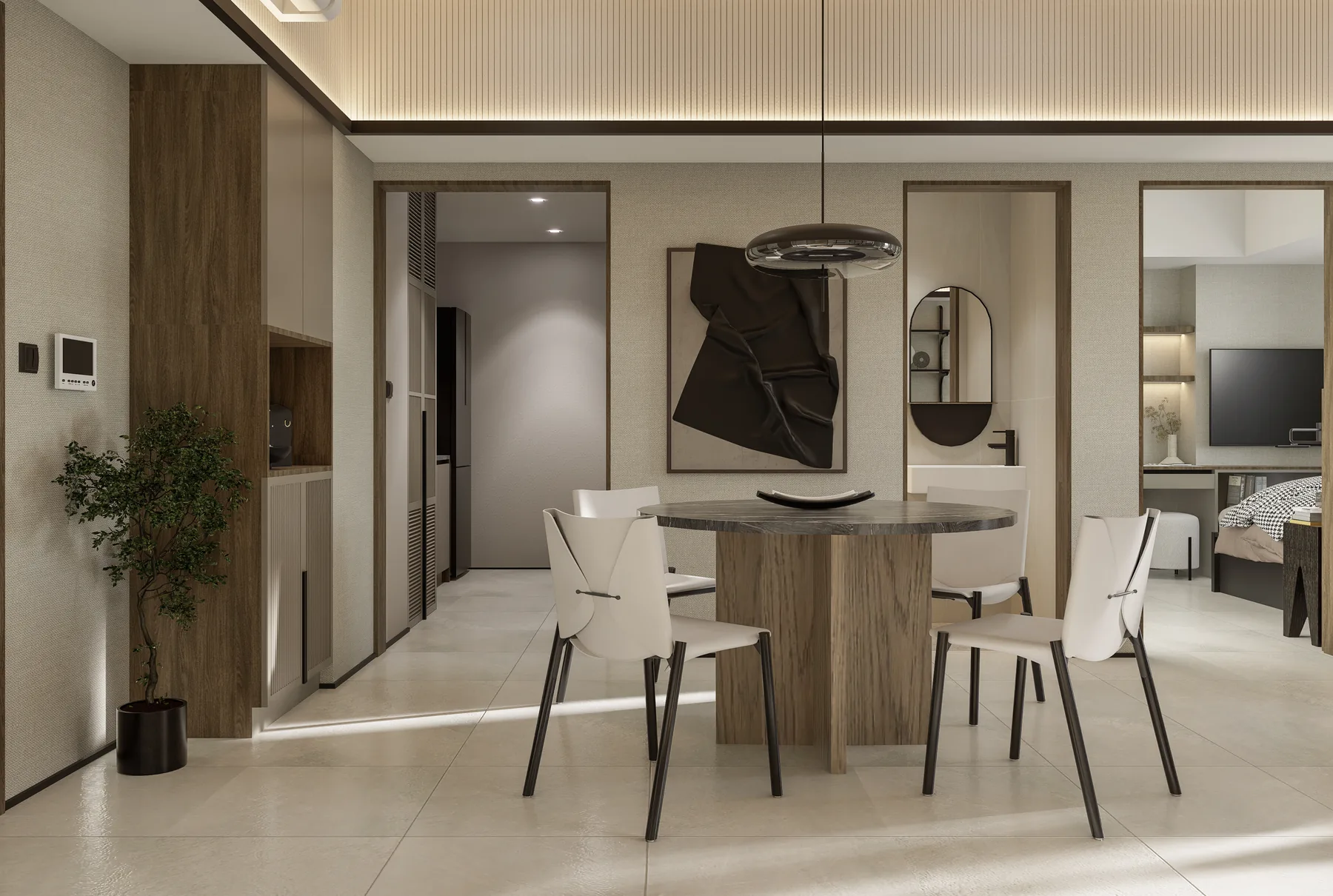 1 Bedroom architectural perspective — 1 BR Unit - View 02