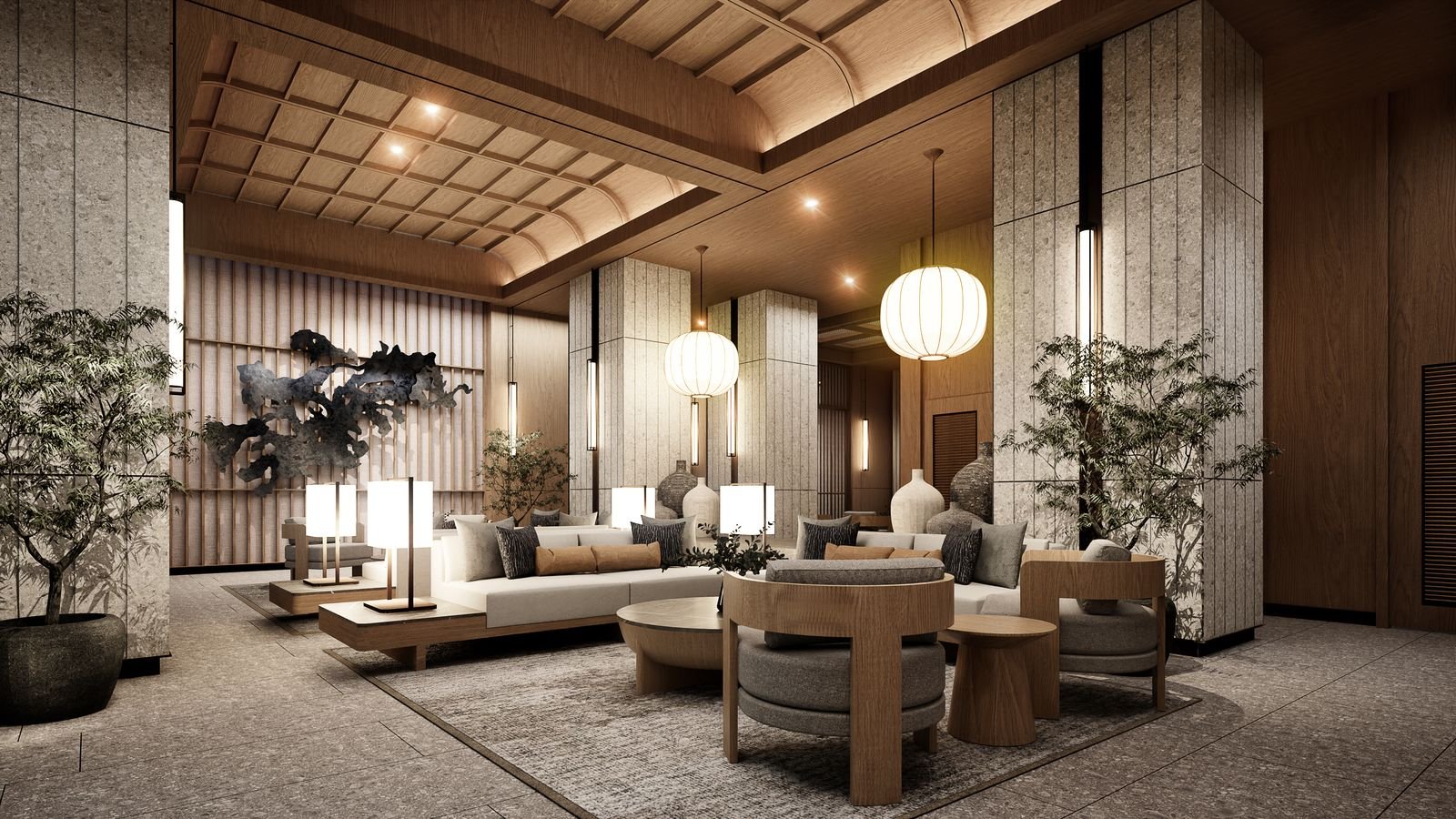 Lounge Hall — architect's perspective