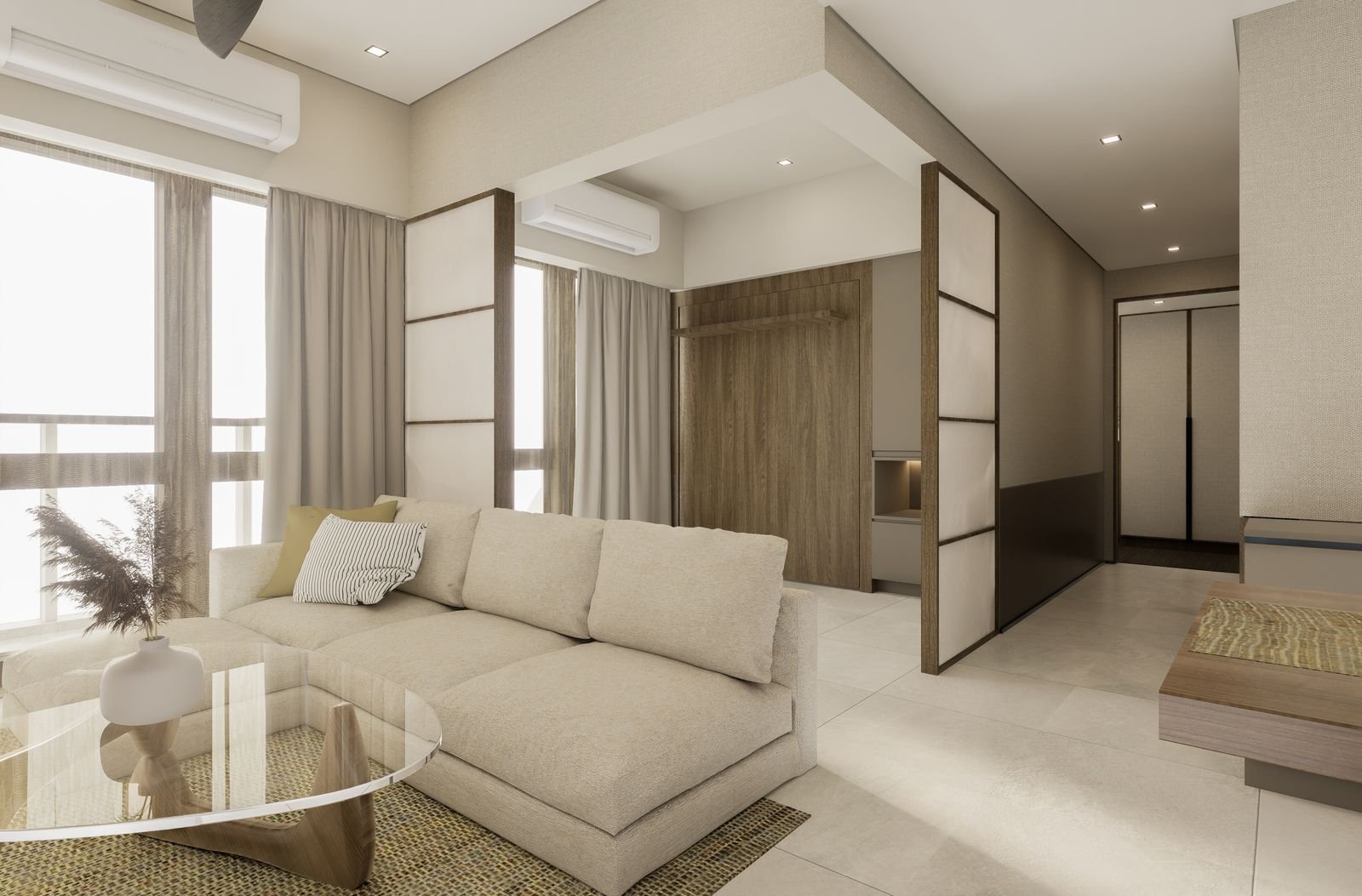 2 Bedroom interior — architect's perspective
