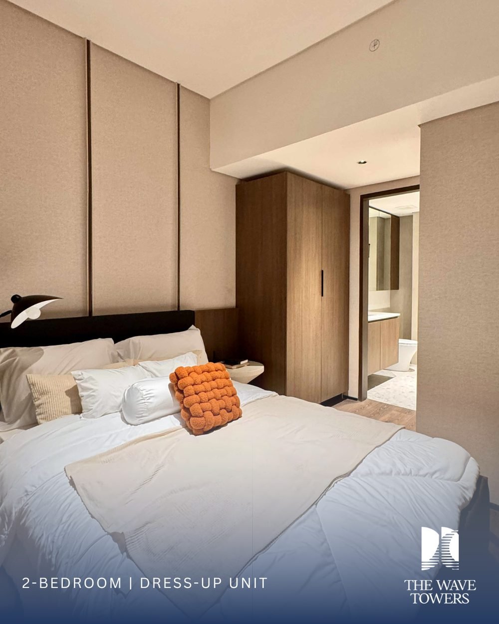 2 Bedroom dress-up unit — Bedroom, looking through to the bath