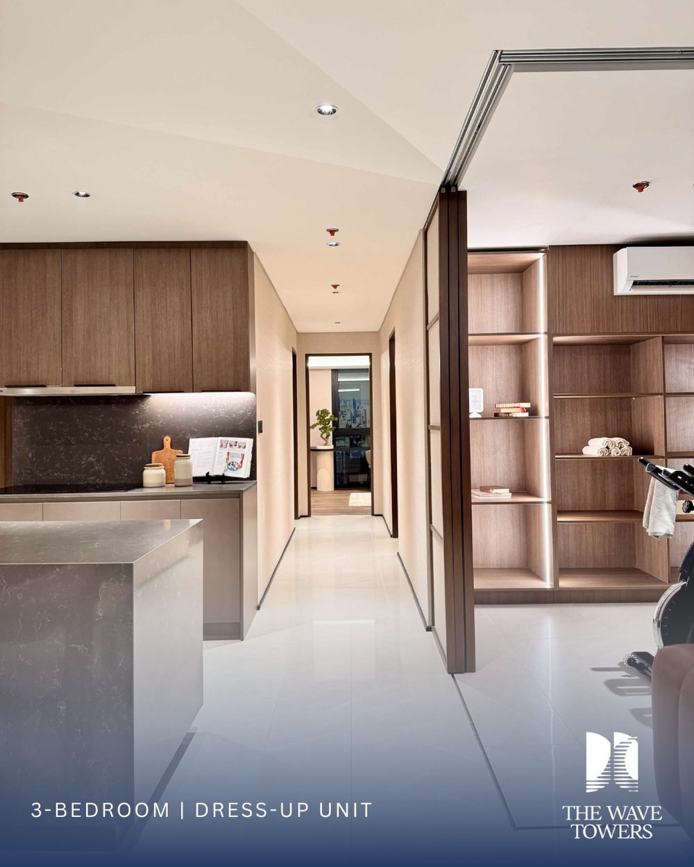 3 Bedroom dress-up unit — Kitchen counter and hallway