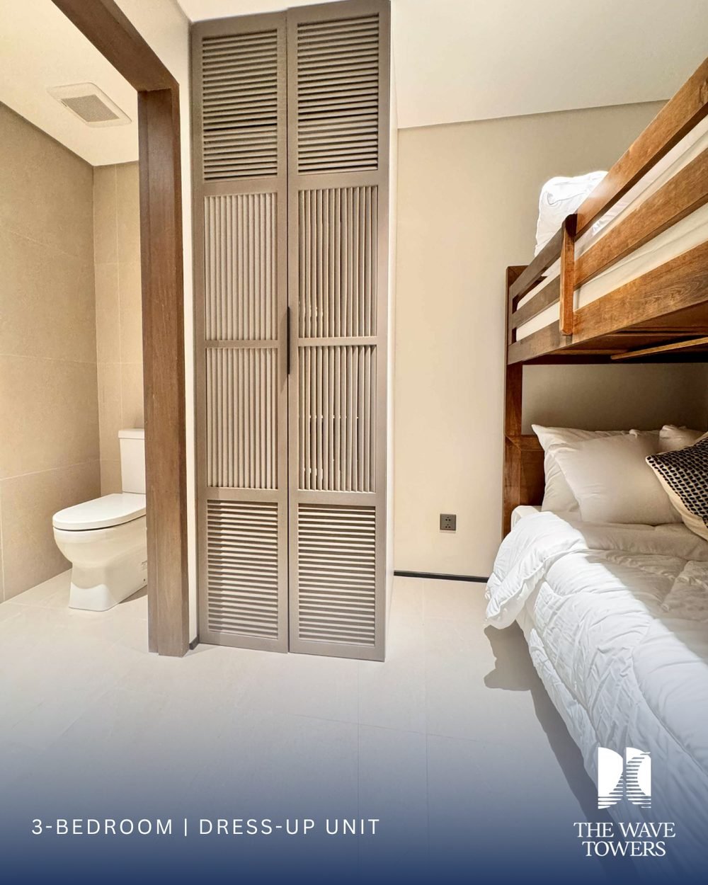3 Bedroom dress-up unit — Bedroom fitted with bunk beds