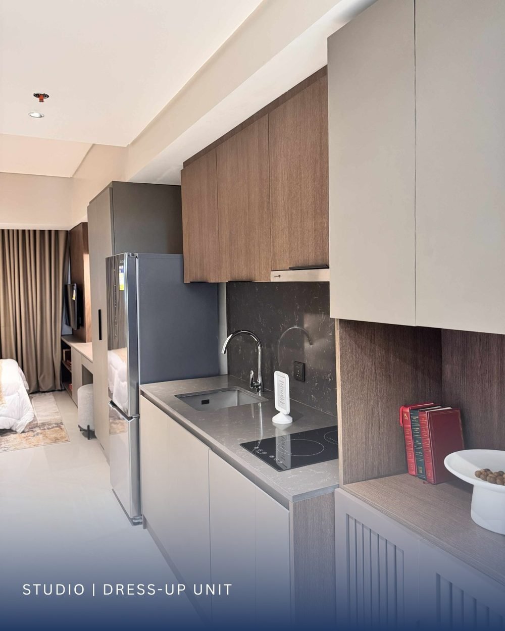 Studio dress-up unit — Kitchen and storage wall